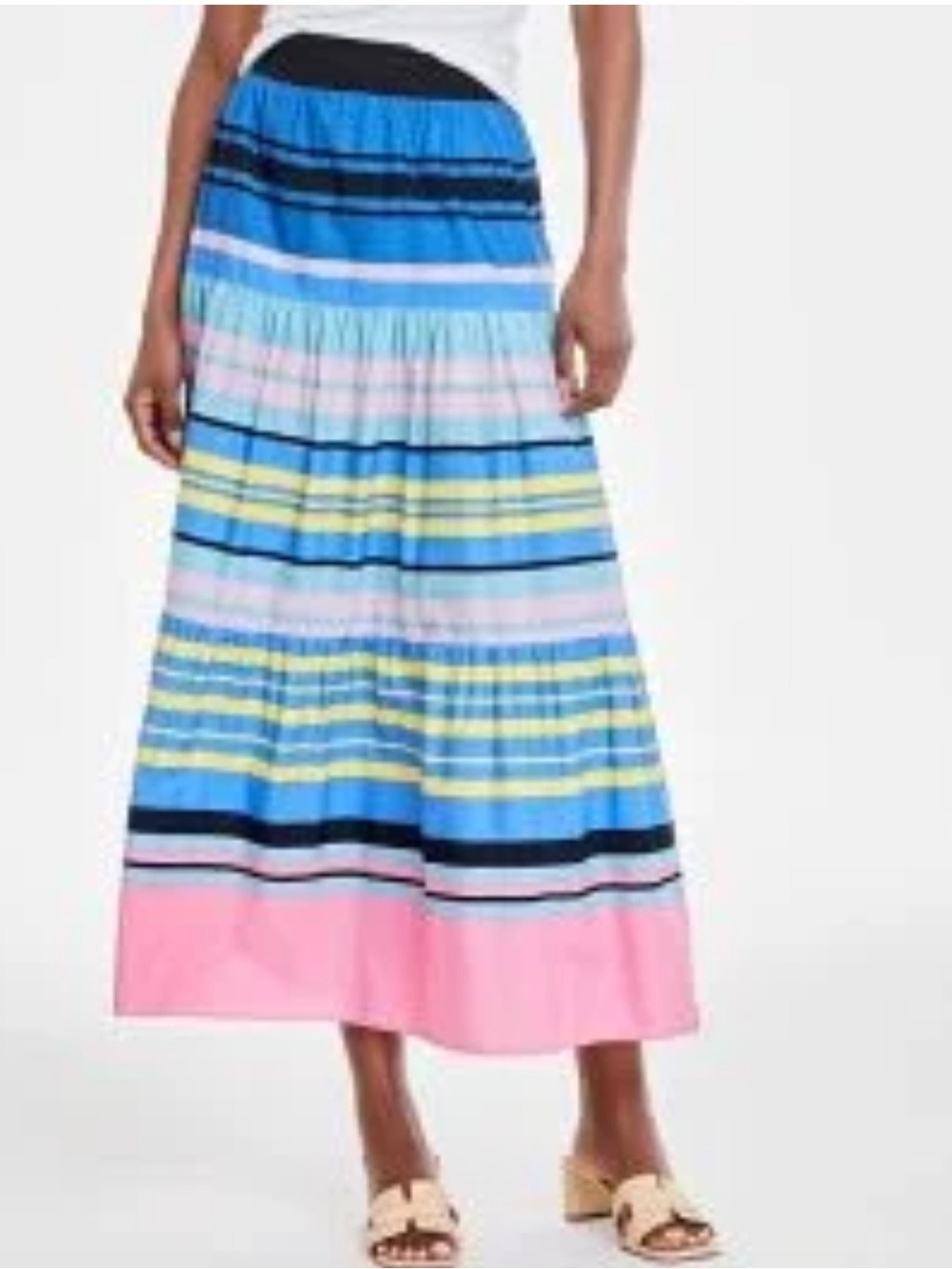 On 34th Multi-Stripe Tiered Maxi Skirt - Size 14